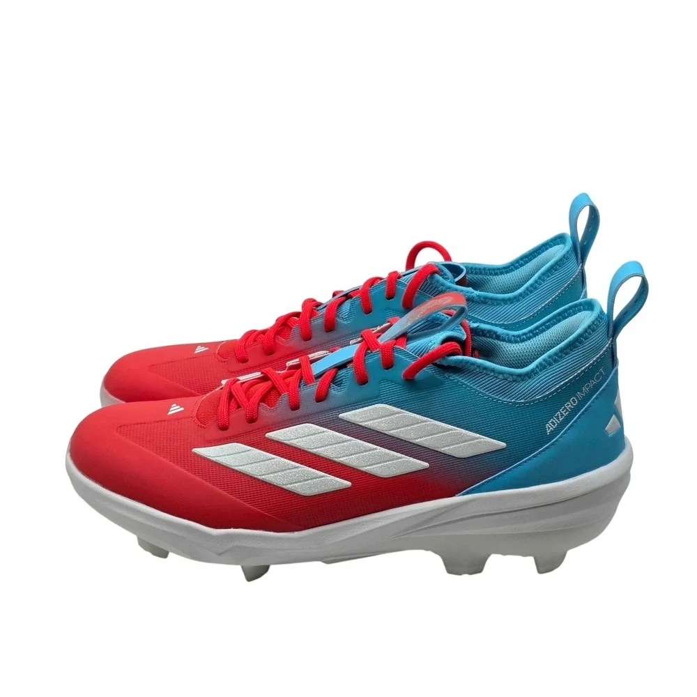 adidas Adizero Impact TPU Candy Baseball Cleats Men's 12 Red Blue NEW JR7826